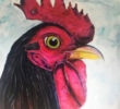 Painting of a rooster called "Beautiful Like Painted" by Sybil Fix