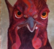 Painting of a chicken called "Wings" by Sybil Fix