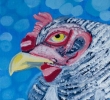 Chicken painting by Sybil Fix